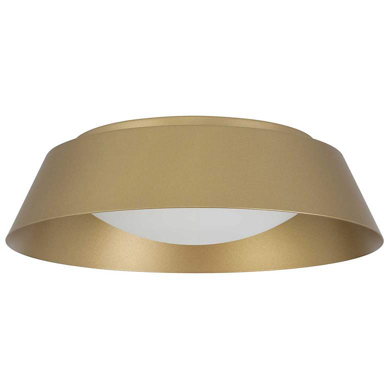 Image 2 Alteck Pez 15" Painted Brass LED Flush Mount more views