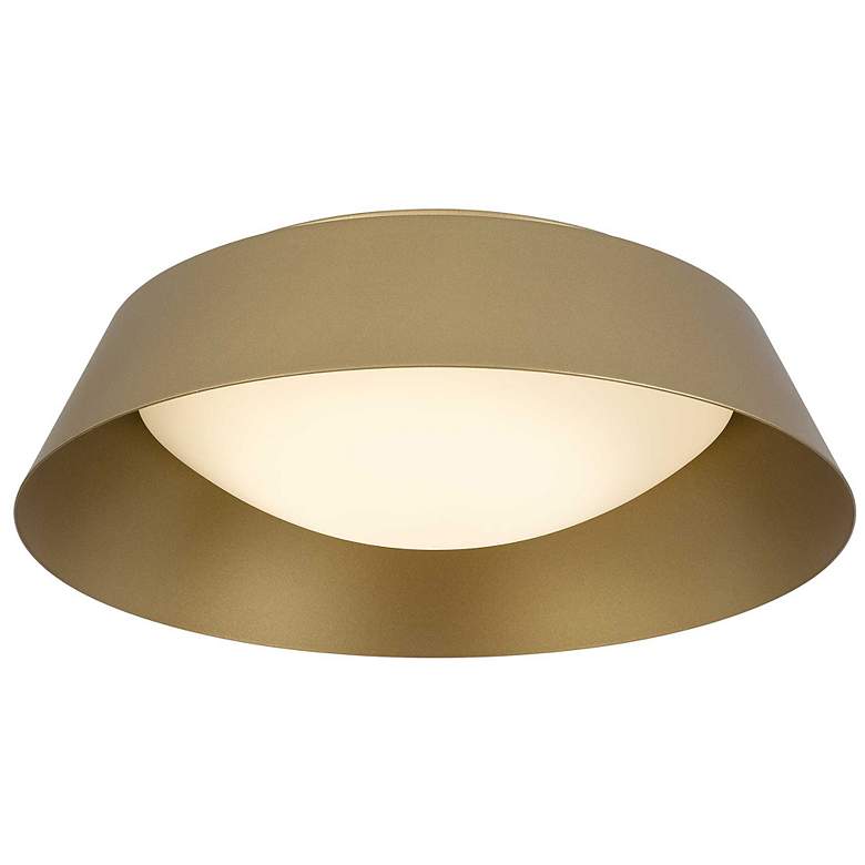Image 4 Alteck Pez 15" Painted Brass LED Flush Mount more views