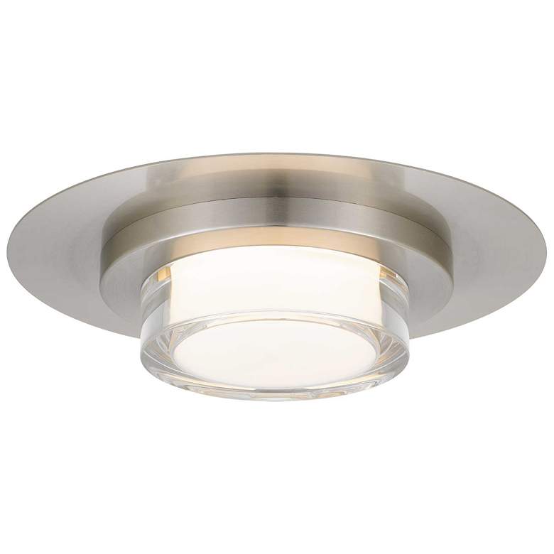 Image 1 Alteck Plate Round 12" Brushed Stainless Steel LED Flush Mount