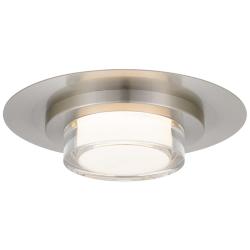 Alteck Plate Round 12" Brushed Stainless Steel LED Flush Mount