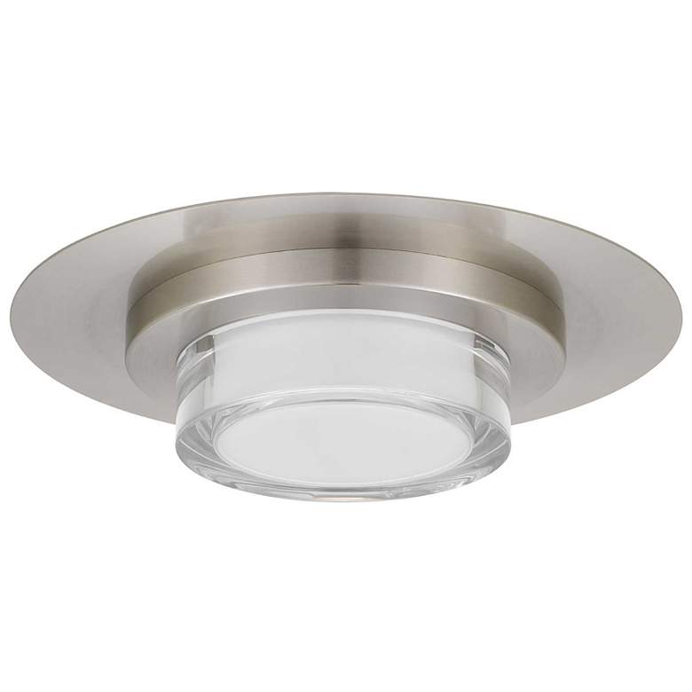 Image 2 Alteck Plate Round 12" Brushed Stainless Steel LED Flush Mount more views