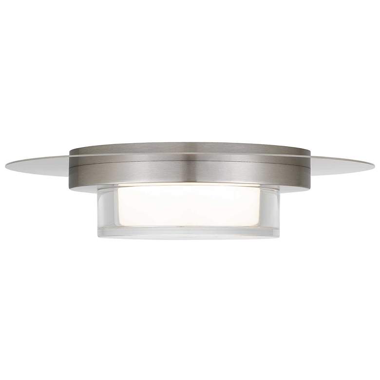 Image 4 Alteck Plate Round 12" Brushed Stainless Steel LED Flush Mount more views