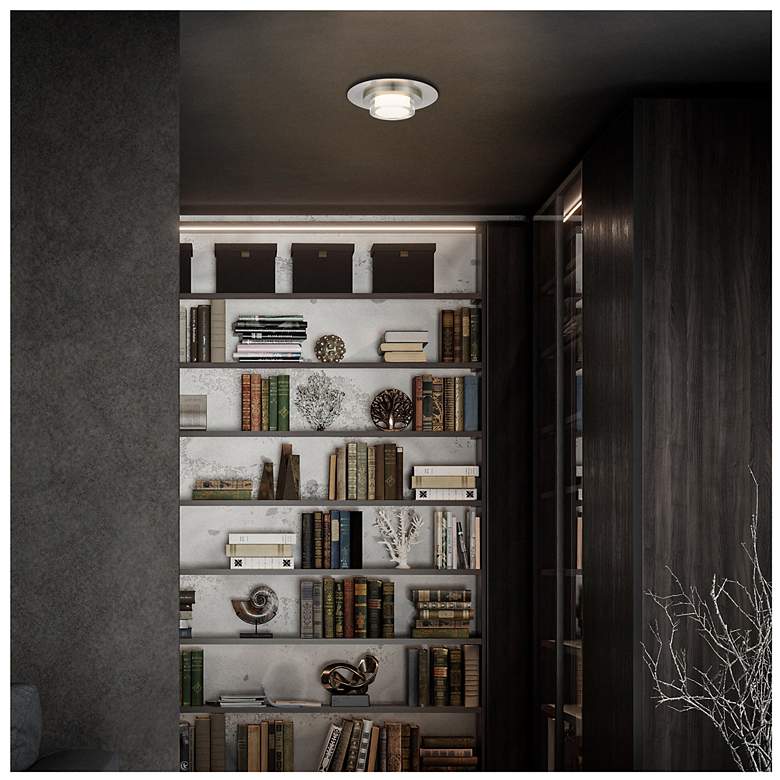 Image 7 Alteck Plate Round 12" Brushed Stainless Steel LED Flush Mount more views