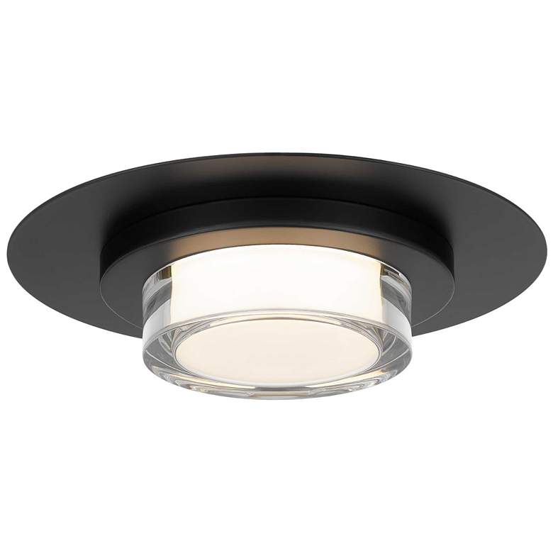 Image 1 Alteck Plate Round 12" Sand Black LED Flush Mount