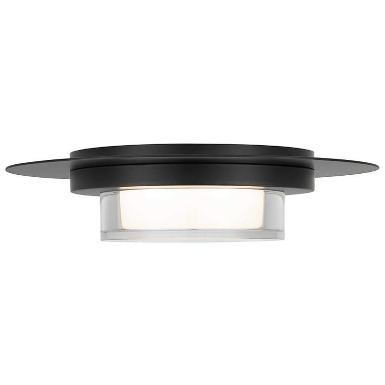 Image 3 Alteck Plate Round 12" Sand Black LED Flush Mount more views
