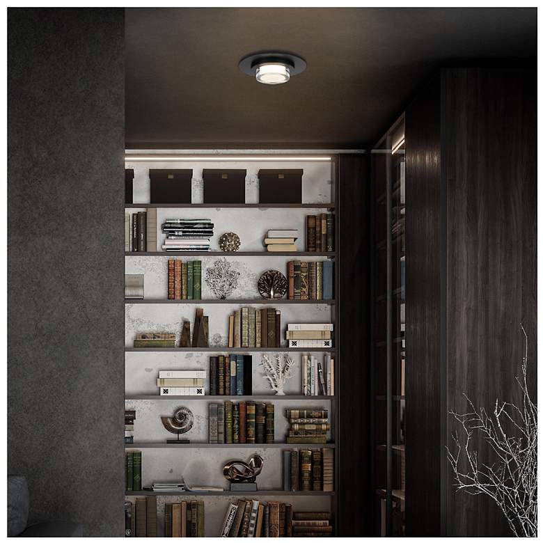 Image 7 Alteck Plate Round 12" Sand Black LED Flush Mount more views