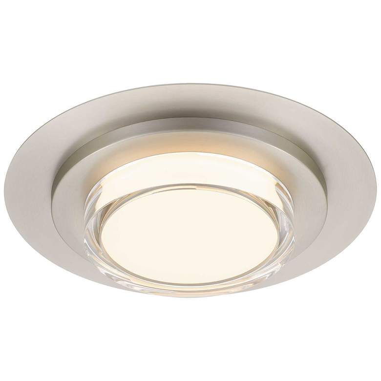 Image 1 Alteck Plate Round 16" Brushed Stainless Steel LED Flush Mount