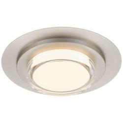 Alteck Plate Round 16" Brushed Stainless Steel LED Flush Mount