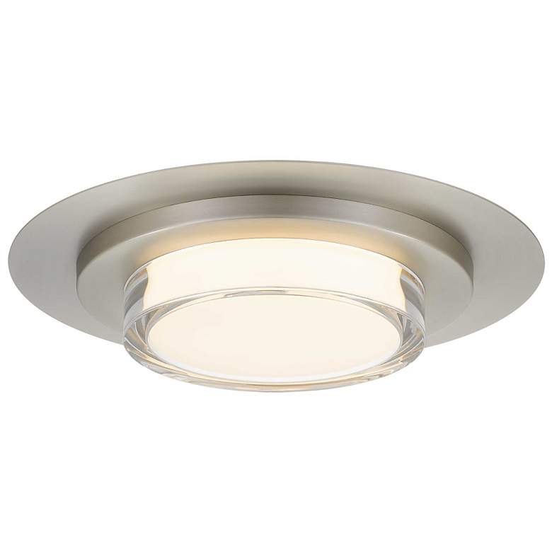 Image 4 Alteck Plate Round 16" Brushed Stainless Steel LED Flush Mount more views