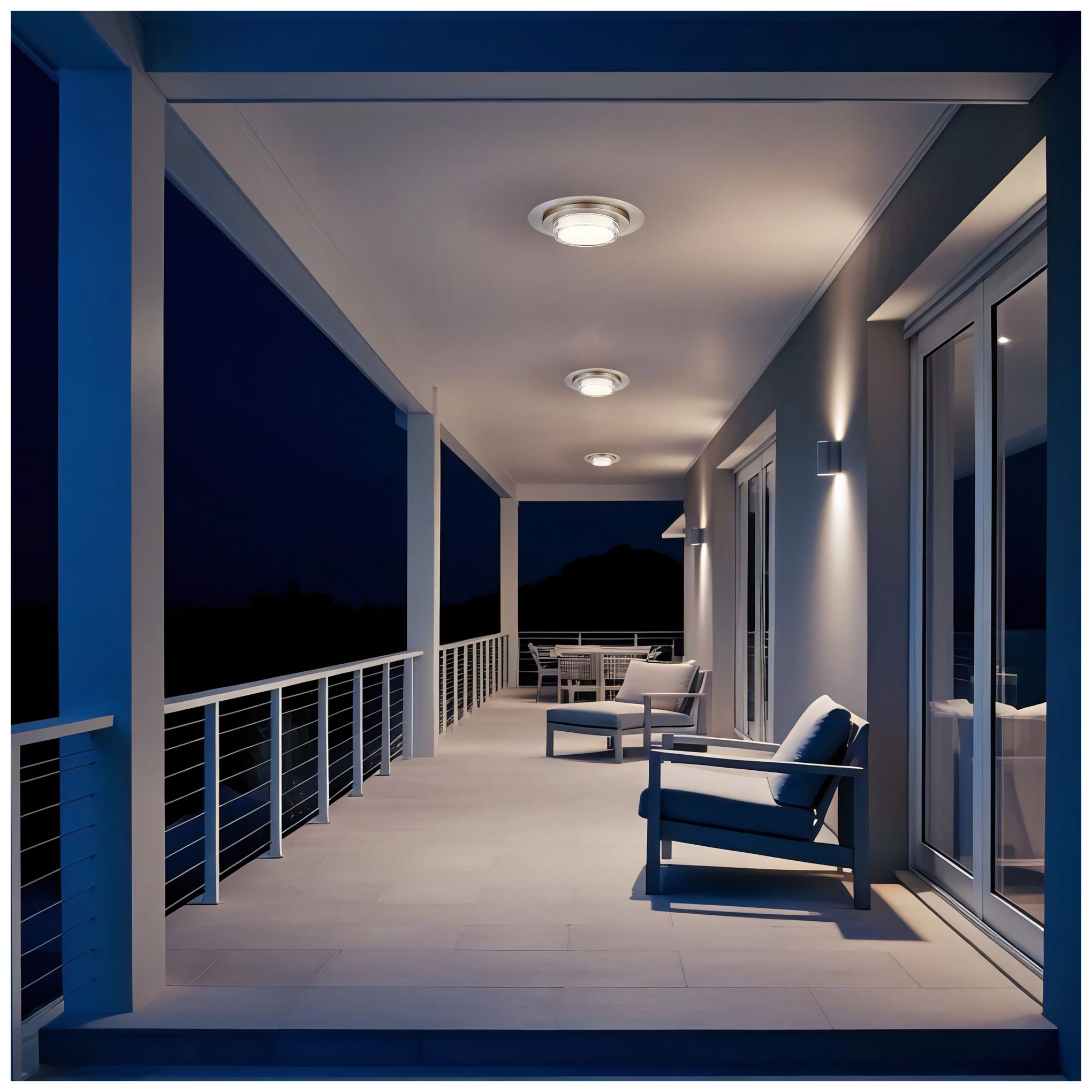 Alteck Plate Round 16" Brushed Stainless Steel LED Flush Mount