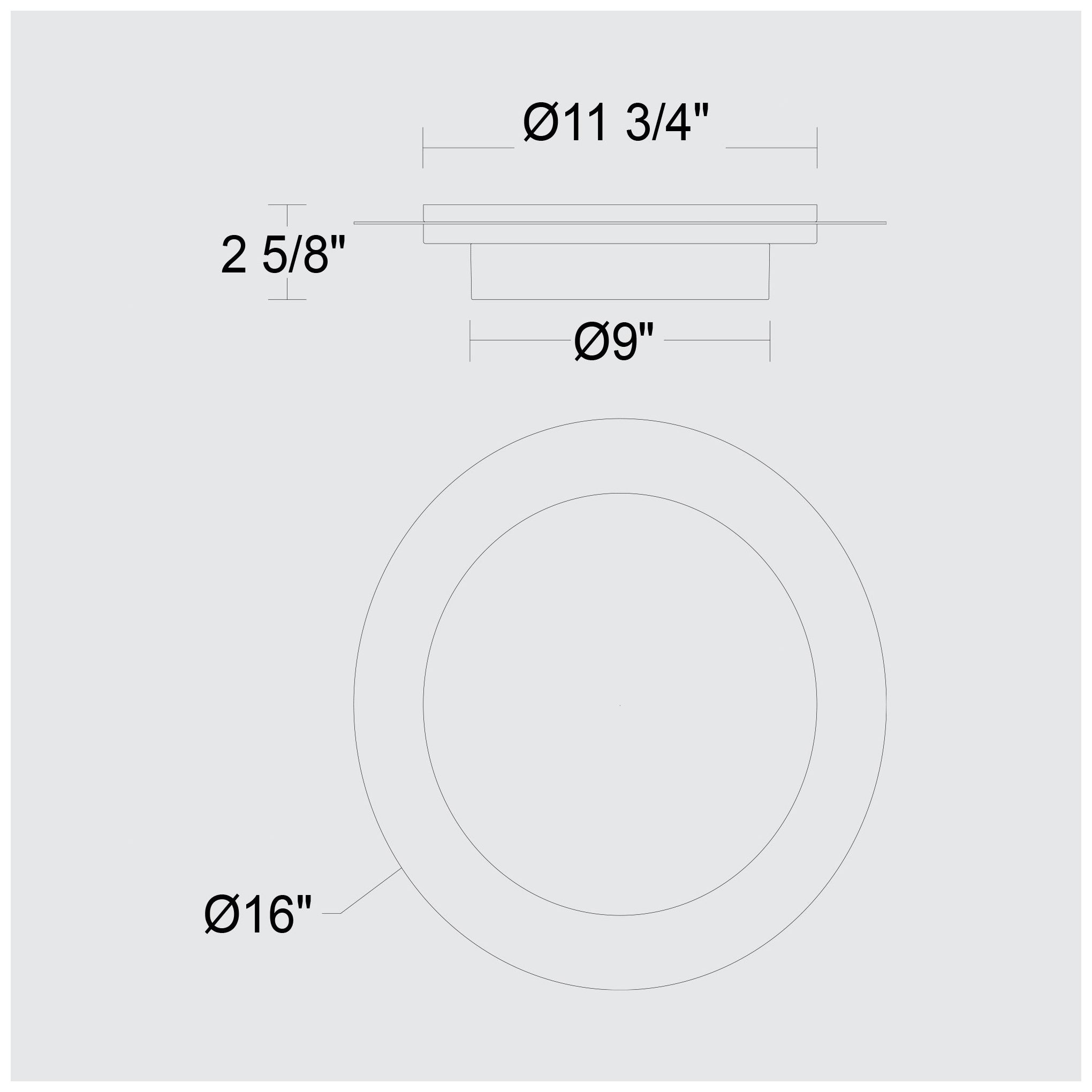 Alteck Plate Round 16" Brushed Stainless Steel LED Flush Mount