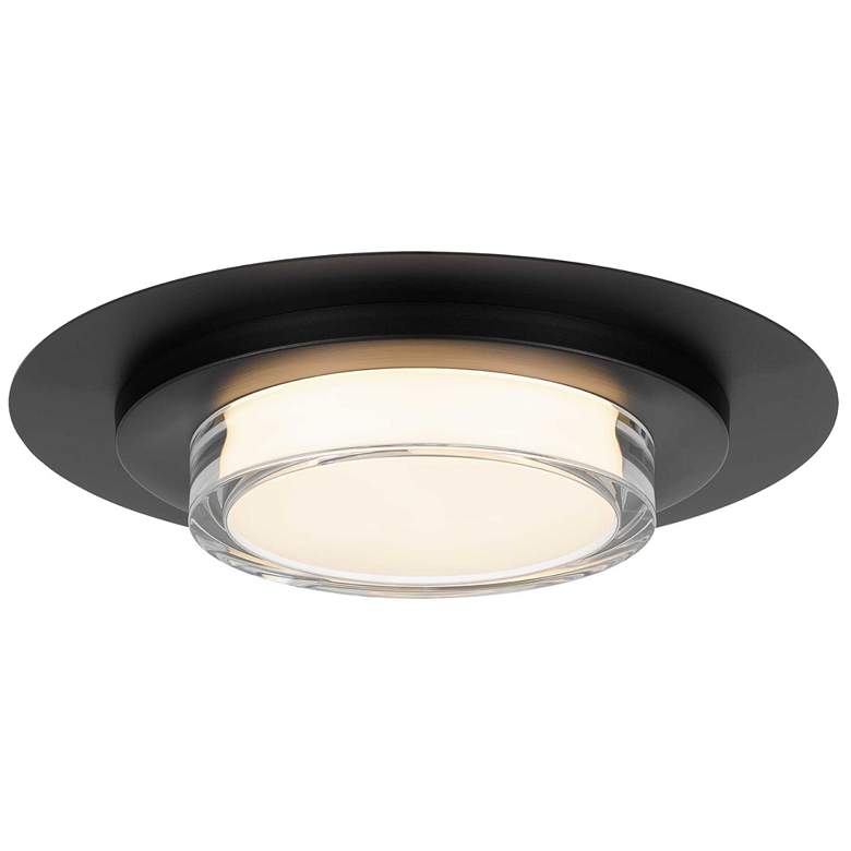 Image 1 Alteck Plate Round 16" Sand Black LED Flush Mount