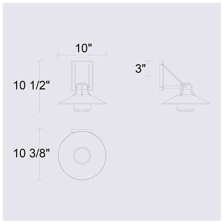 Image 6 Alteck Radiant 10 1/2" High Sand Black LED Wall Sconce more views