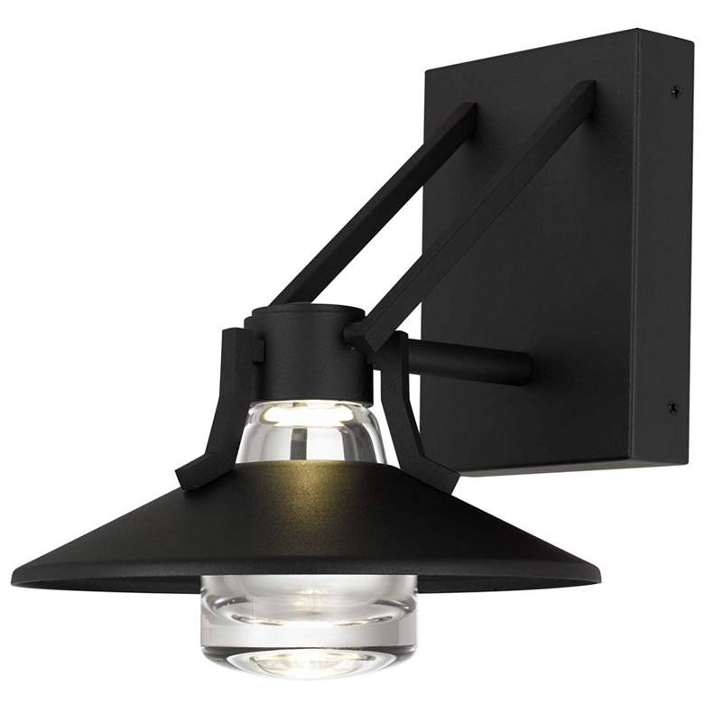 Image 1 Alteck Radiant 9" High Sand Black LED Wall Sconce