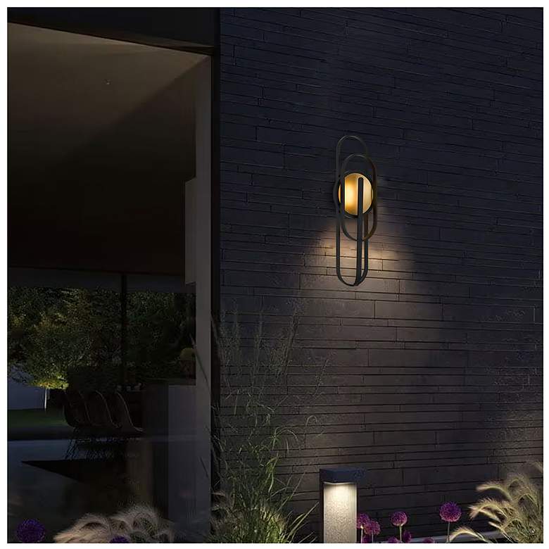 Image 6 Alteck Raymond 30" High Sand Black LED Wall Sconce more views