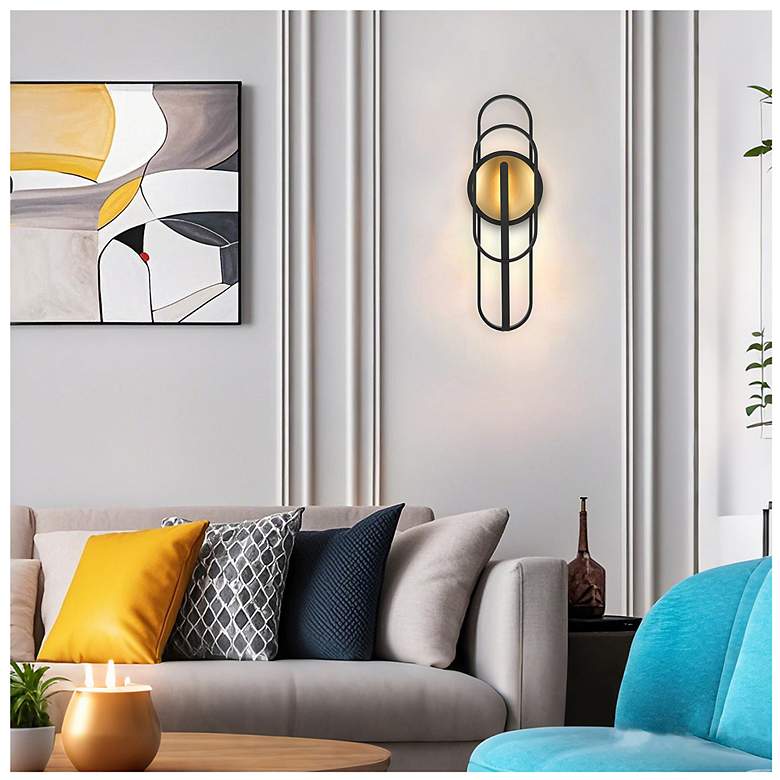 Image 7 Alteck Raymond 30" High Sand Black LED Wall Sconce more views