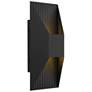 1_Alteck Ribbed 12" High Sand Black LED Wall Sconce