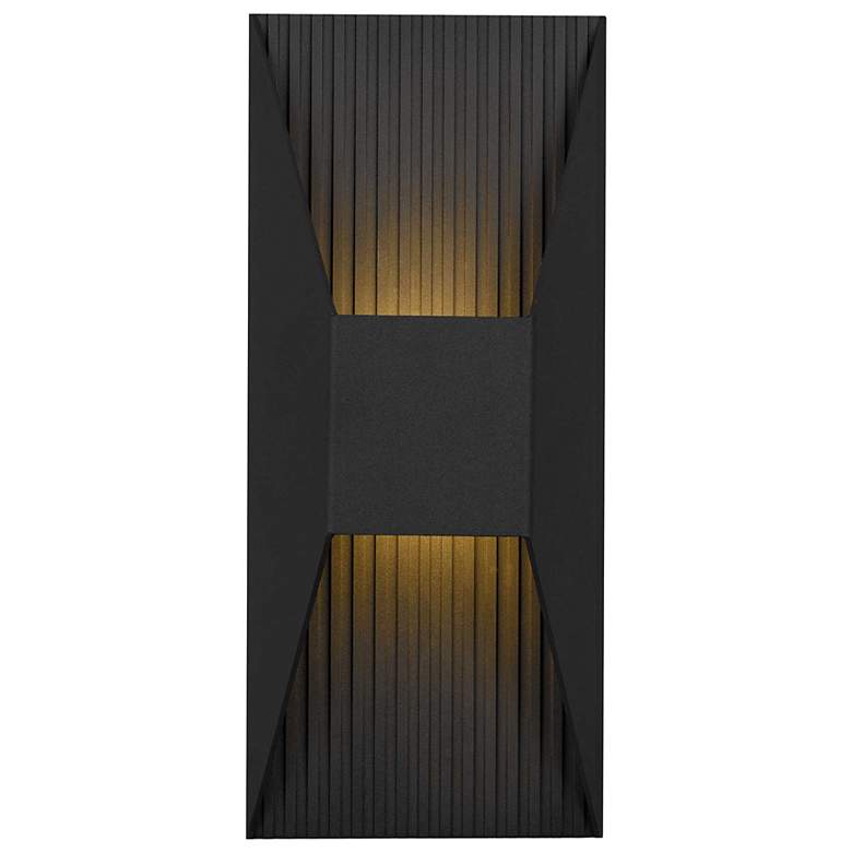 Image 3 Alteck Ribbed 12" High Sand Black LED Wall Sconce more views