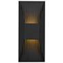 3_Alteck Ribbed 12" High Sand Black LED Wall Sconce more views