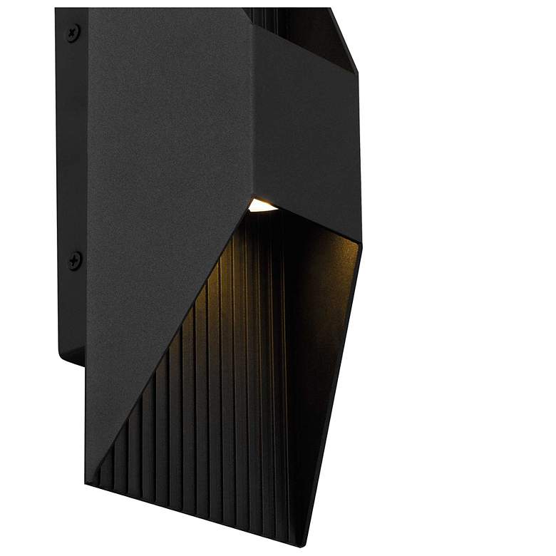 Image 5 Alteck Ribbed 12" High Sand Black LED Wall Sconce more views