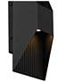 5_Alteck Ribbed 12" High Sand Black LED Wall Sconce more views