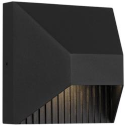 Alteck Ribbed 5" High Sand Black LED Wall Sconce