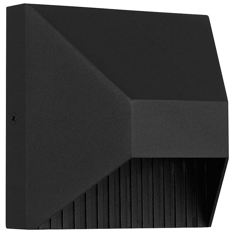 Image 2 Alteck Ribbed 5" High Sand Black LED Wall Sconce more views