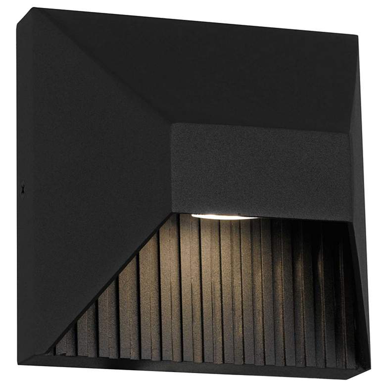 Image 5 Alteck Ribbed 5" High Sand Black LED Wall Sconce more views