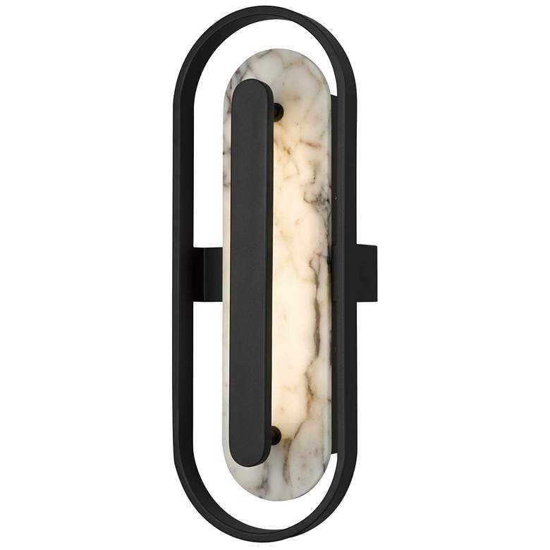 Image 1 Alteck Roundabout 22" High Sand Black LED Wall Sconce
