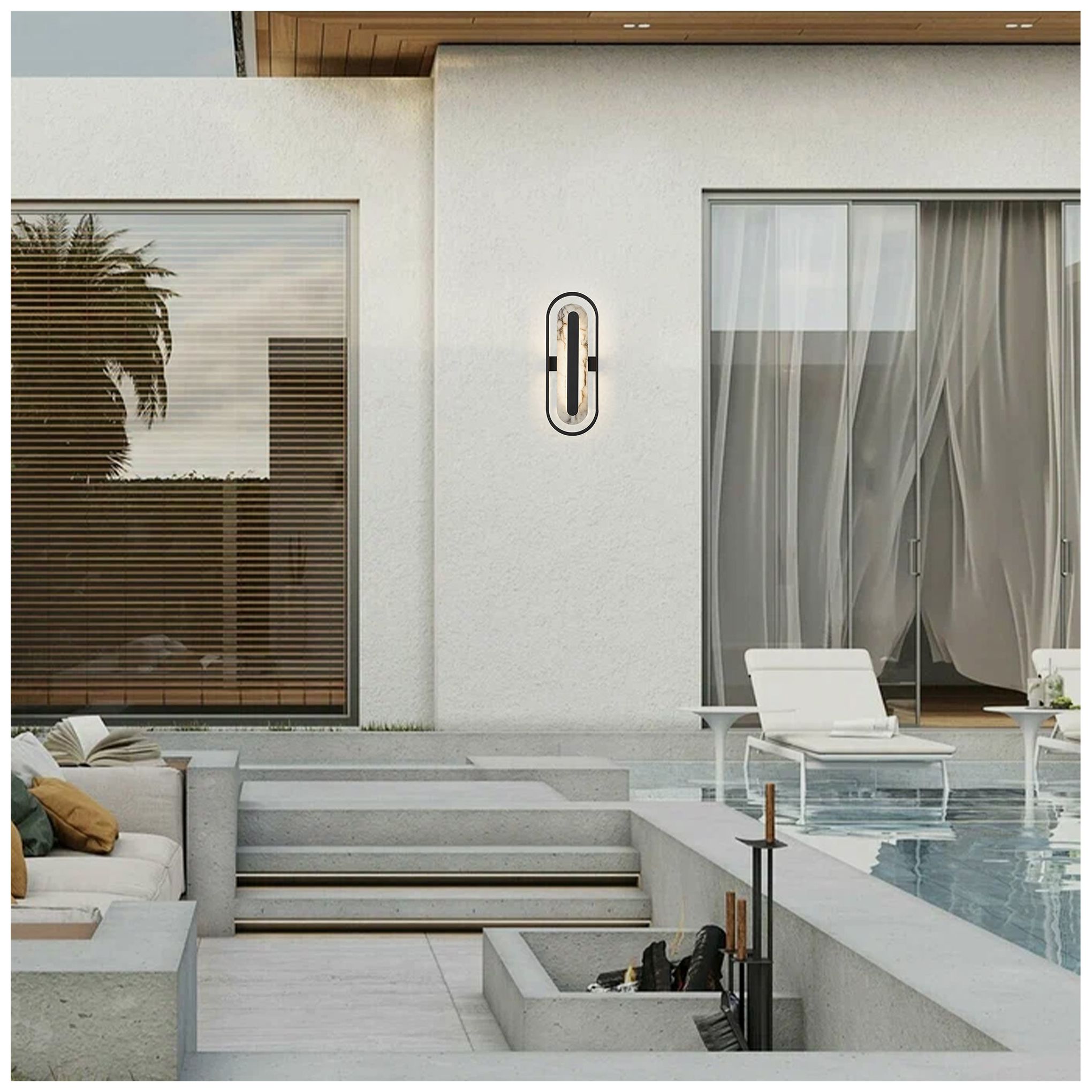 Alteck Roundabout 22" High Sand Black LED Wall Sconce