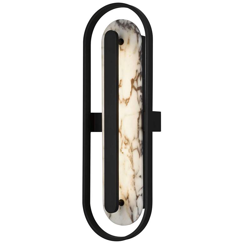 Image 1 Alteck Roundabout 28" High Sand Black LED Wall Sconce