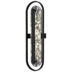 Alteck Roundabout 34" High Sand Black LED Wall Sconce