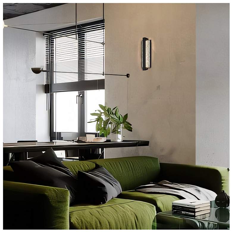 Image 7 Alteck Seafoam 19" Sand Black/Silver Aluminum Bubble LED Wall Sconce more views