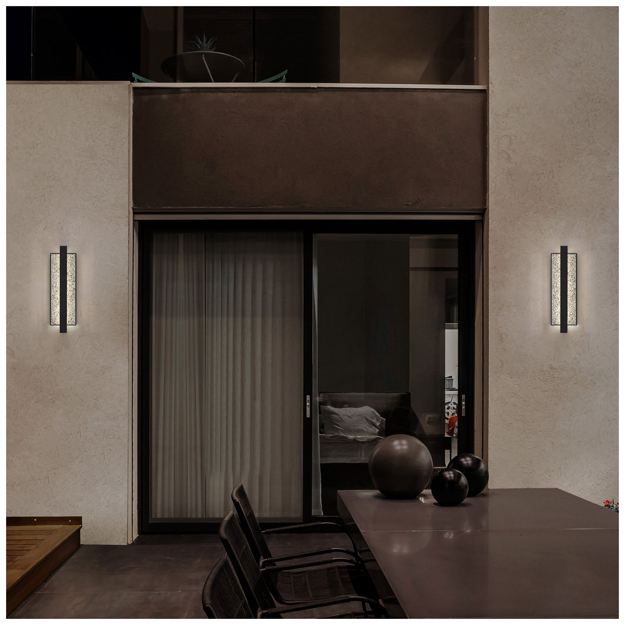 Alteck Seafoam 19" Sand Black/Silver Aluminum Bubble LED Wall Sconce