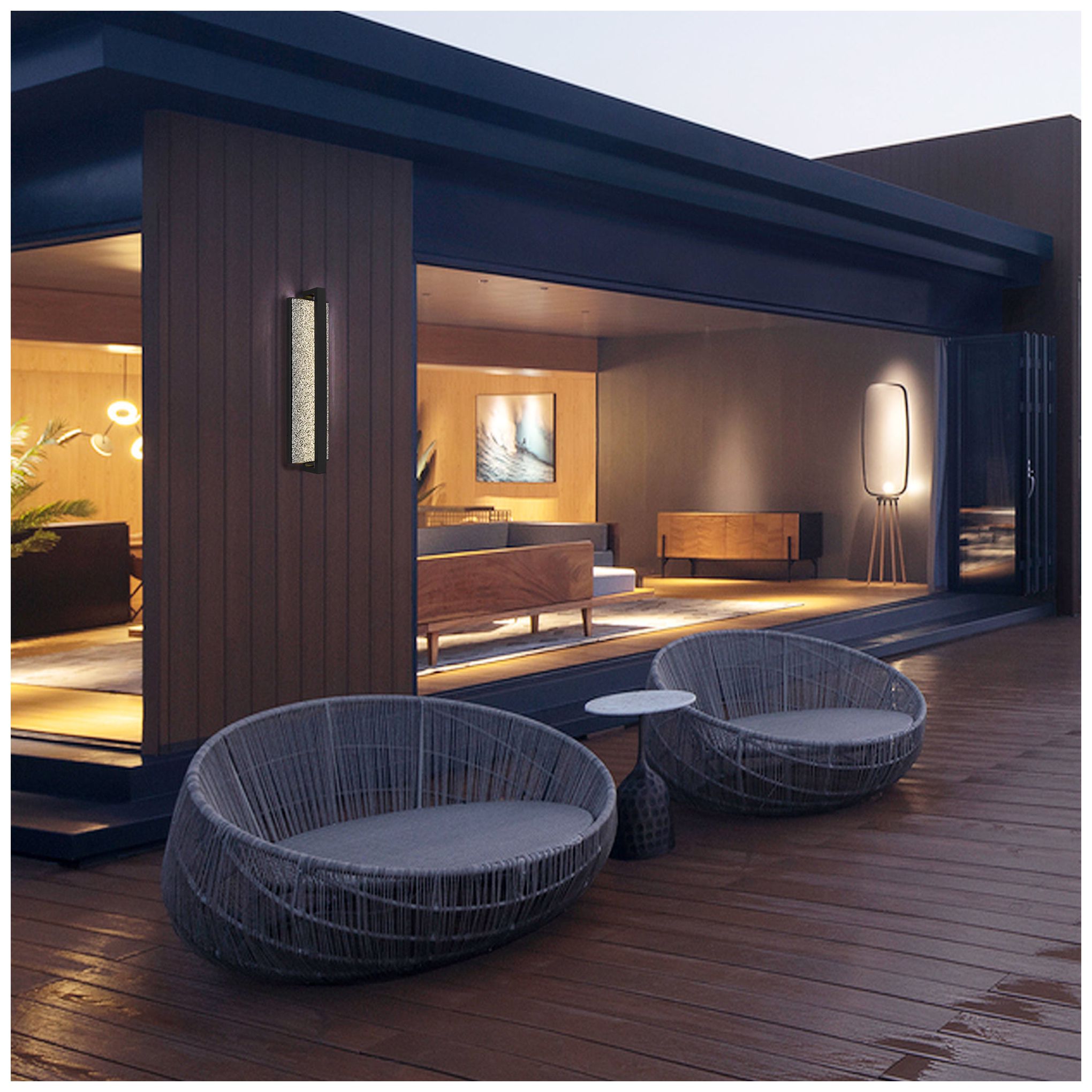 Alteck Seafoam 26" Sand Black/Silver Aluminum Bubble LED Wall Sconce