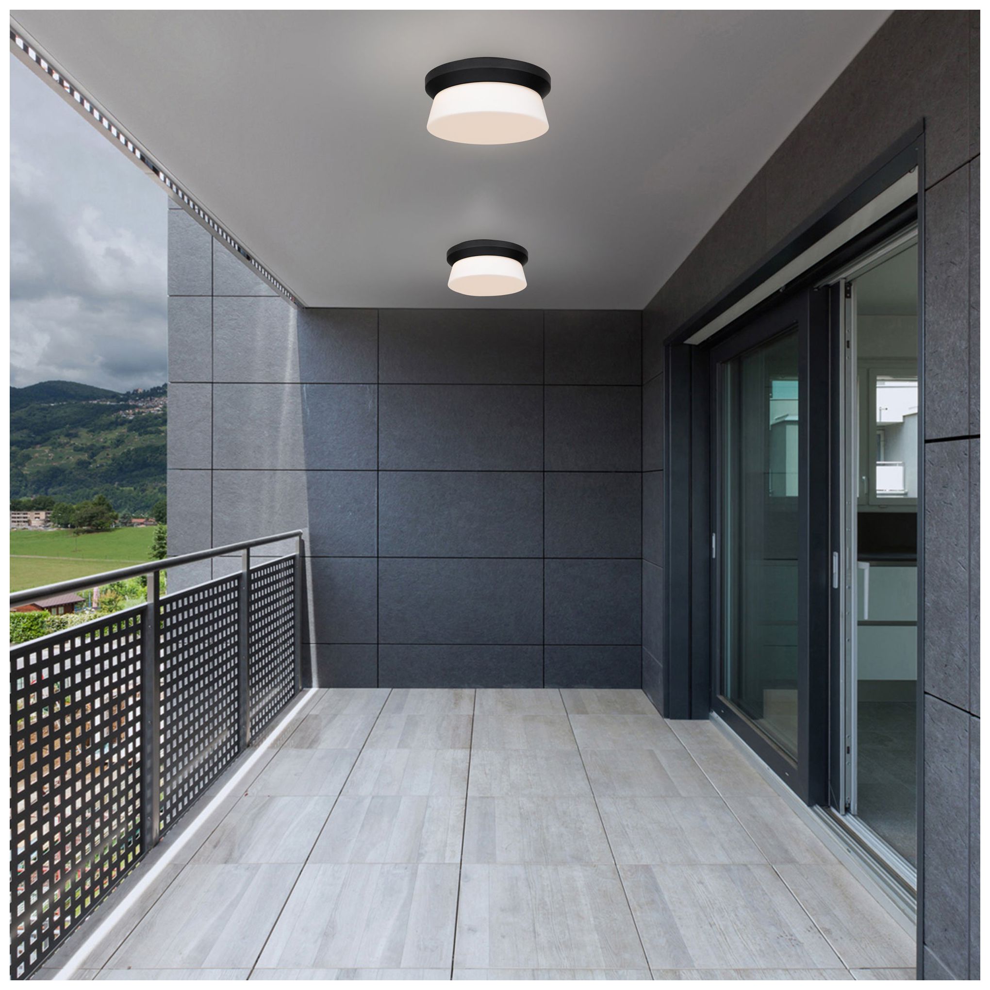 Image 7 Alteck Skirt 11" Sand Black LED Flush Mount more views