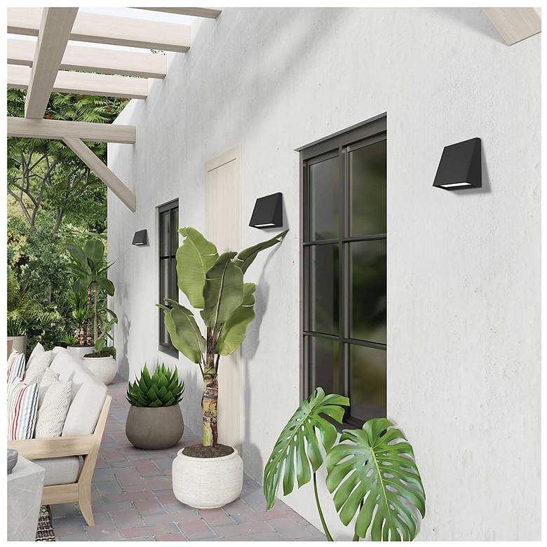 Image 6 Alteck Slant 5" Wide Sand Black LED Wall Sconce more views