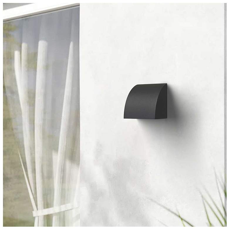 Image 5 Alteck Slope 4 1/2" Wide Sand Black LED Wall Sconce more views