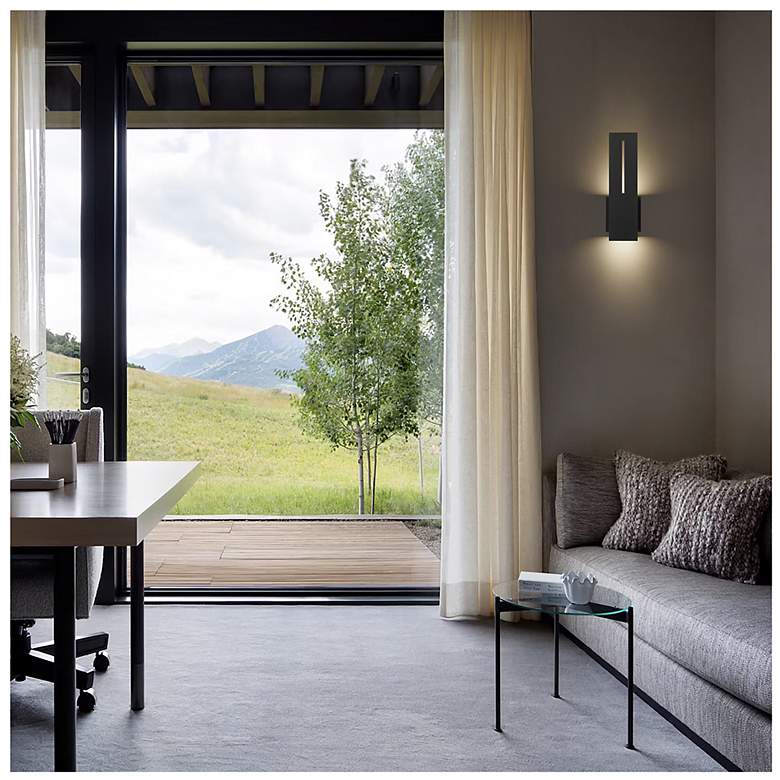 Image 6 Alteck Slot 15" High Sand Black LED Wall Sconce more views