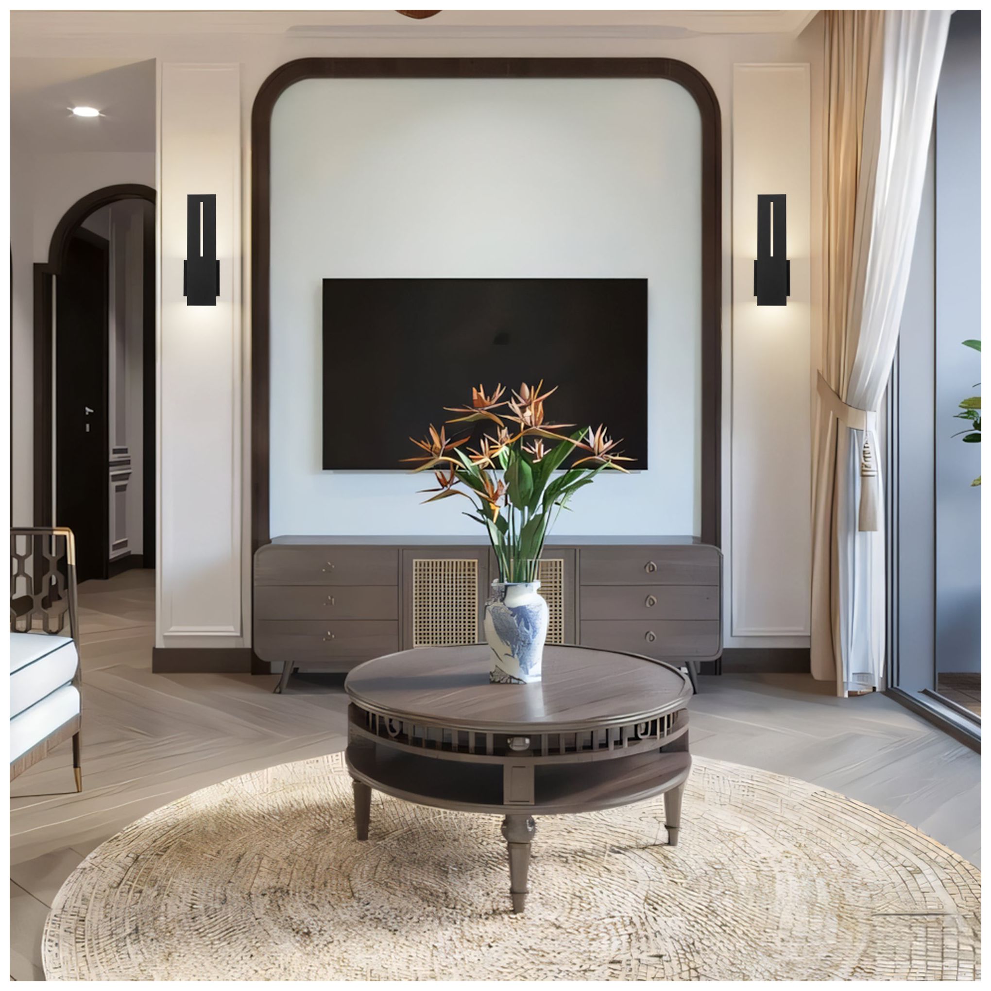 Alteck Slot 15" High Sand Black LED Wall Sconce