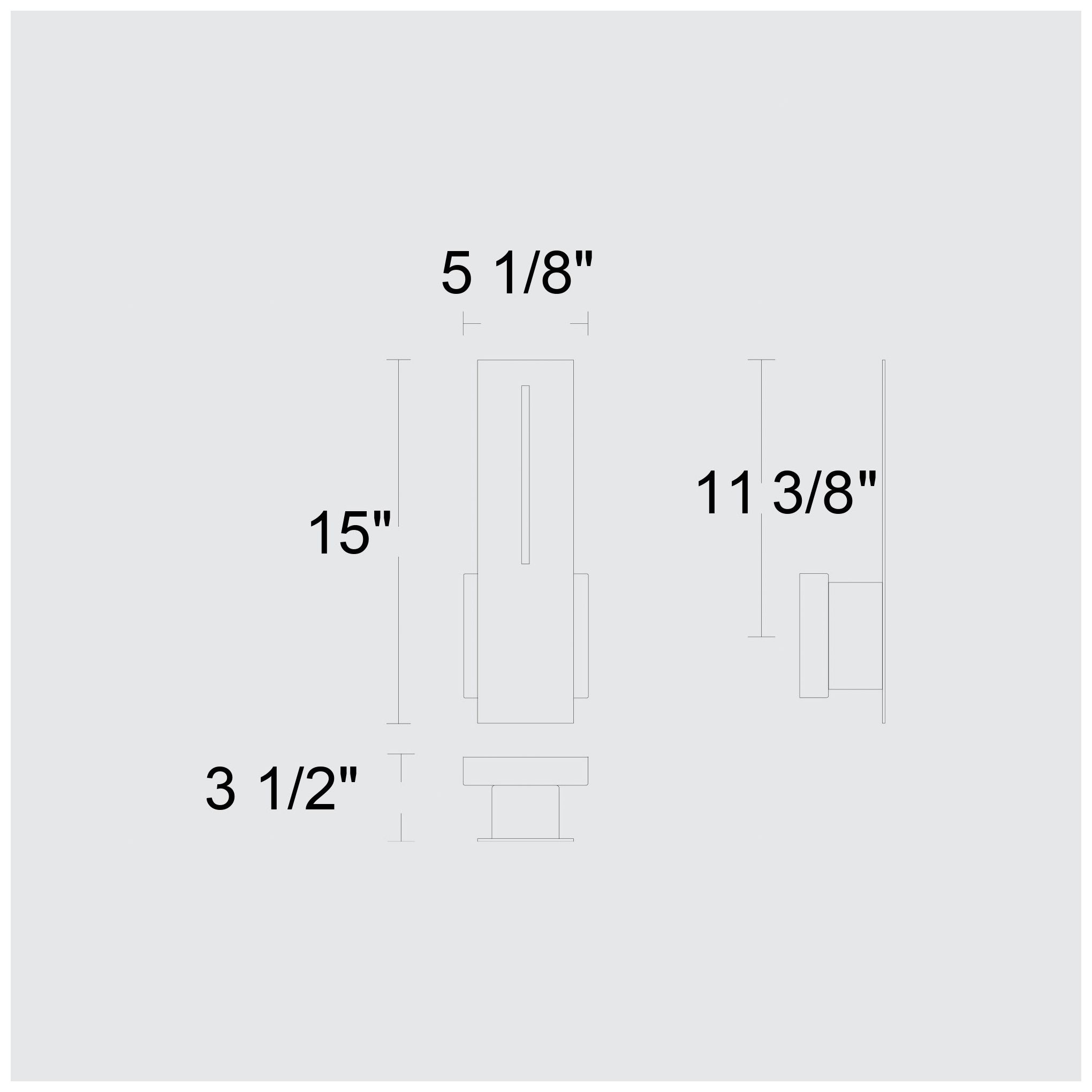 Alteck Slot 15" High Sand Black LED Wall Sconce