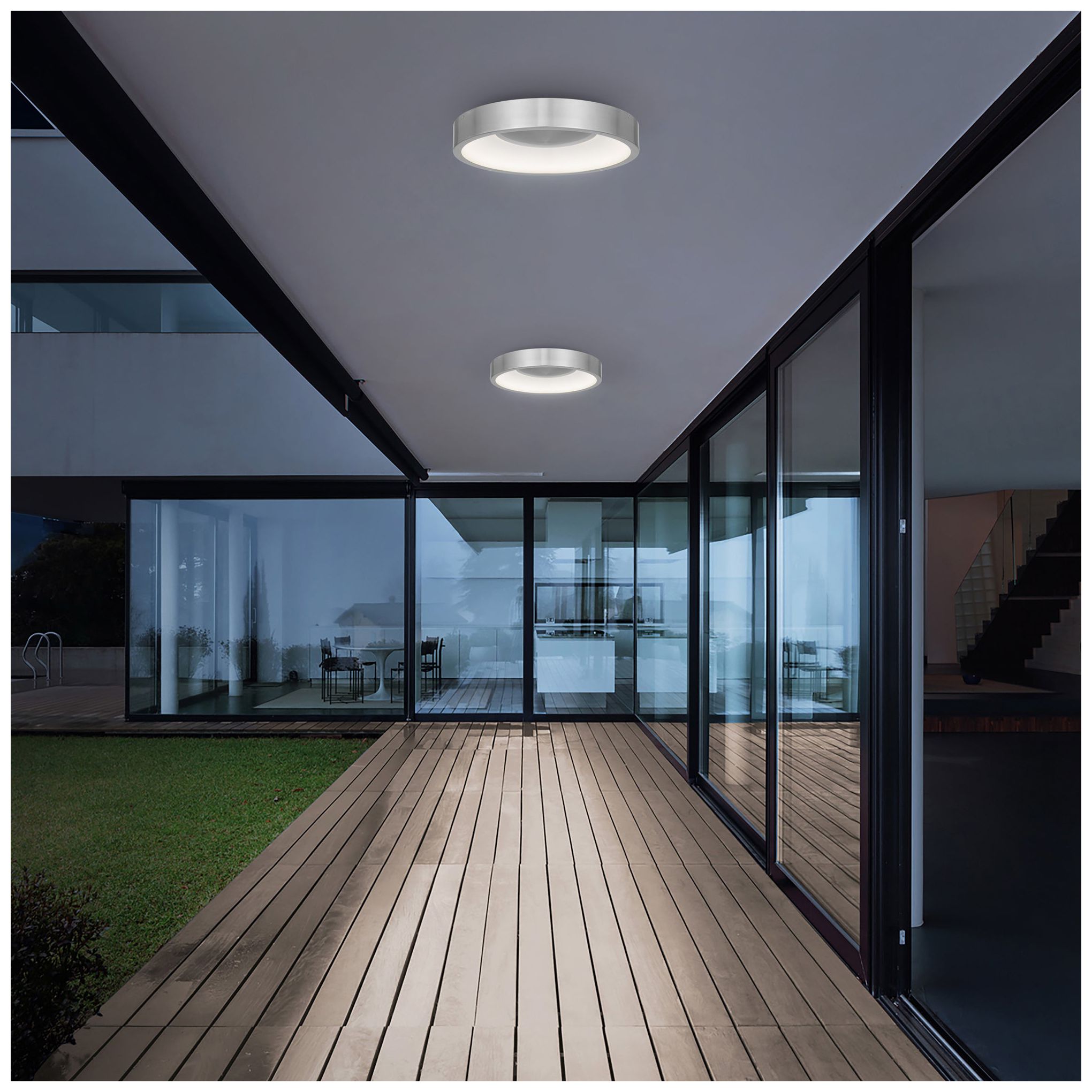 Image 7 Alteck Stellar 14" Brushed Aluminum LED Flush Mount more views