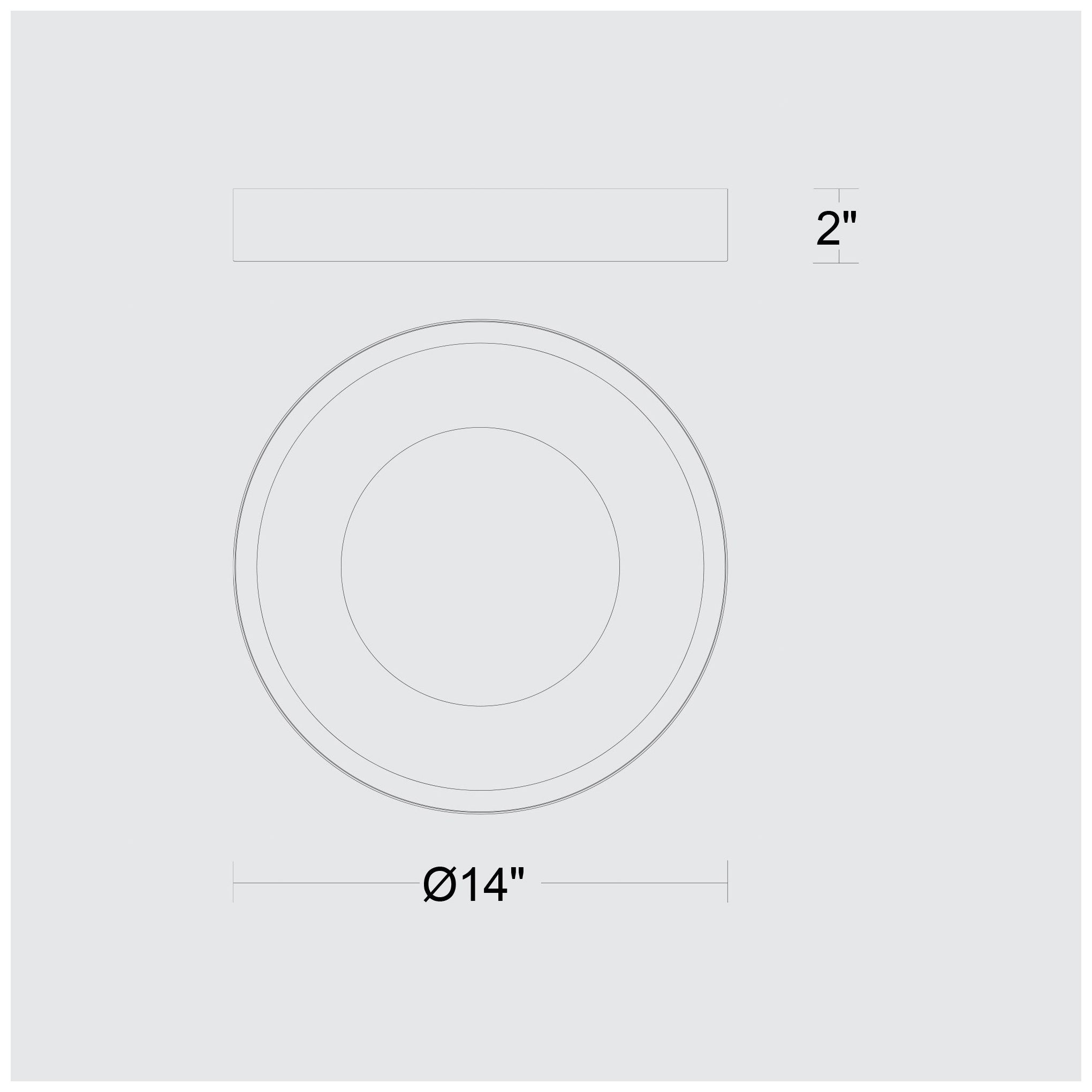 Alteck Stellar 14" Brushed Aluminum LED Flush Mount