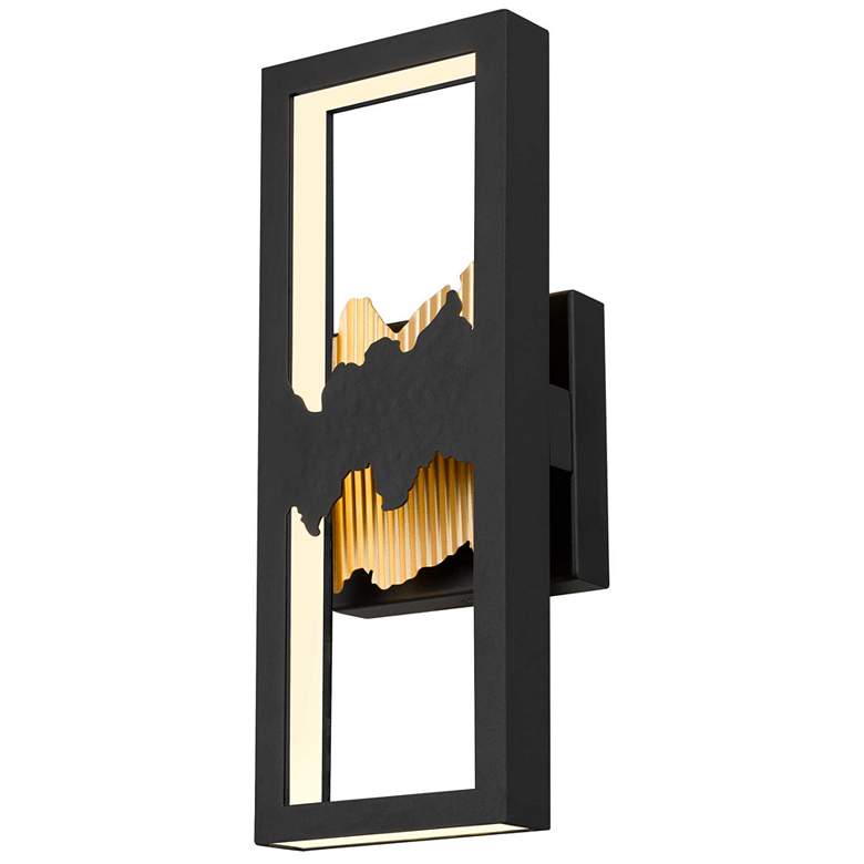 Image 1 Alteck Sunrize 15" High Sand Black LED Wall Sconce