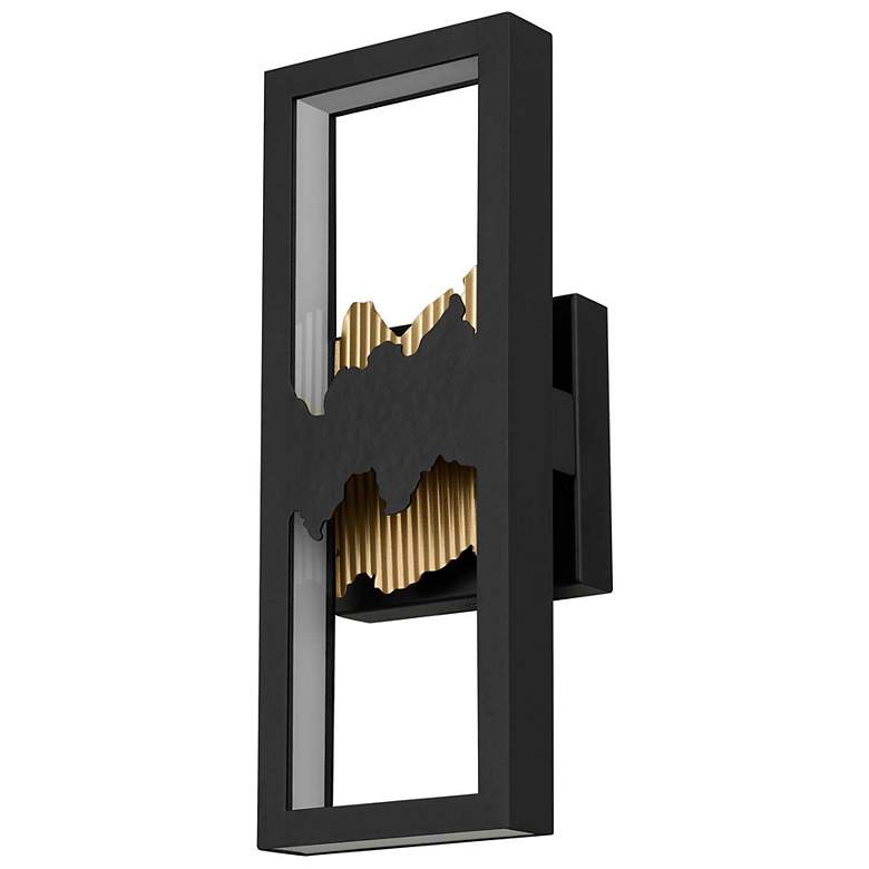 Image 2 Alteck Sunrize 15" High Sand Black LED Wall Sconce more views