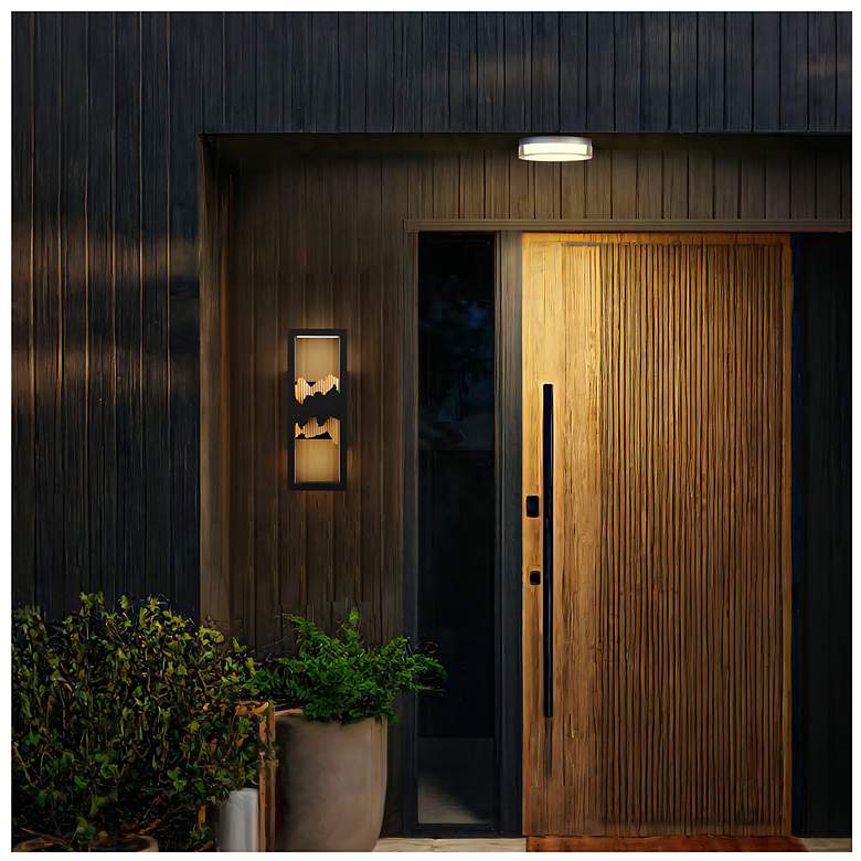 Image 6 Alteck Sunrize 15" High Sand Black LED Wall Sconce more views