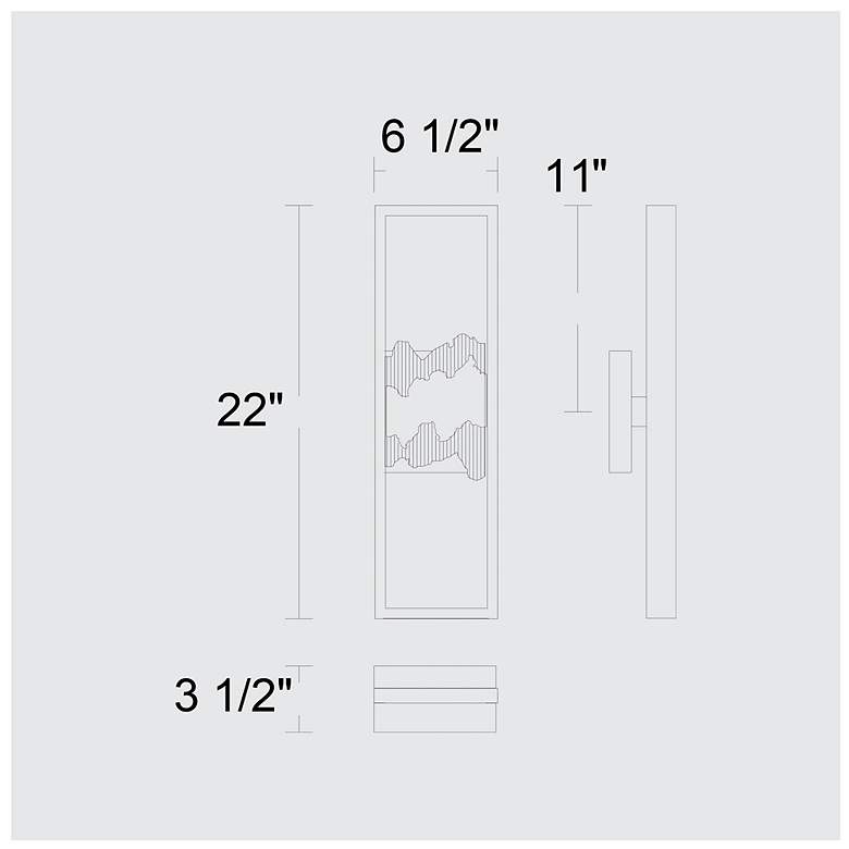 Image 6 Alteck Sunrize 22" High Sand Black LED Wall Sconce more views