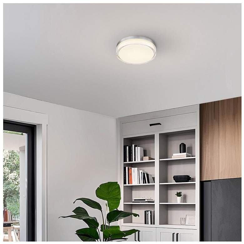Image 4 Alteck Sunspot 12" Brushed Stainless Steel LED Flush Mount more views