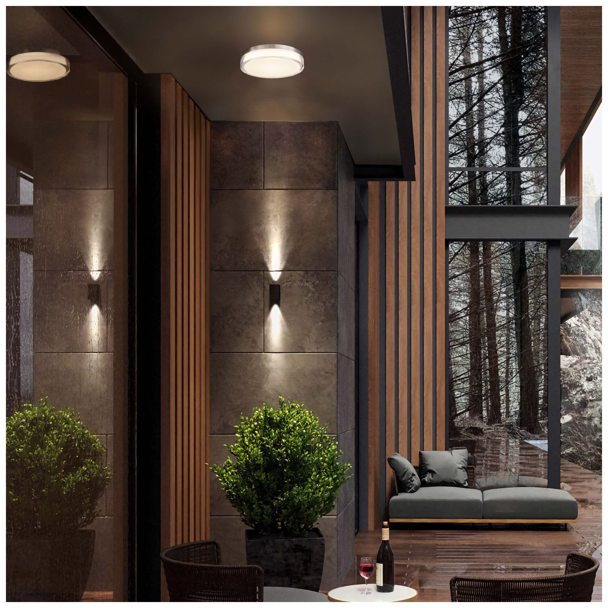 Alteck Sunspot 12" Brushed Stainless Steel LED Flush Mount