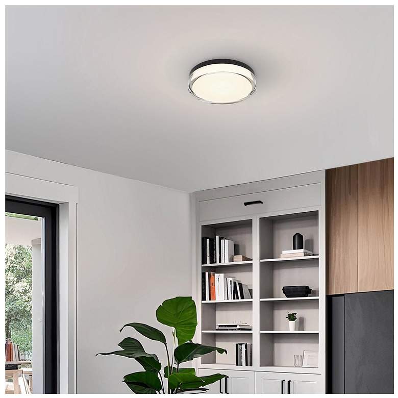 Image 6 Alteck Sunspot 12" Sand Black LED Flush Mount more views